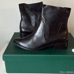 Paul Green Black Ankle Booties Sleek Minimalist Design